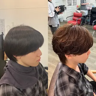 ショート カラー パーマ メンズ 韓国風メンズ/毛流れ ヘアなら須田龍世のヘアスタイル