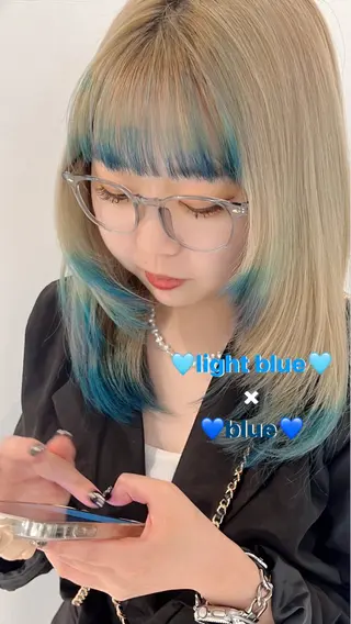 セミロング カラー Lelie by artina所属・💚 AKI 💚のヘアスタイル