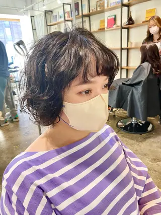 ショート パーマ メンズ ショート　美髪 美容師🌿FUKUのヘアスタイル