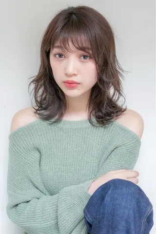 ミディアム ボブ/縮毛矯正 髪質改善/もえるのヘアスタイル