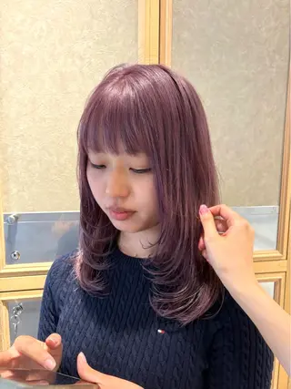 ロング カラー 風香🪼レイヤー カット/艶カラーのヘアスタイル