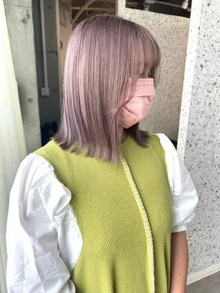 ミディアム カラー lani ブリーチ /ダブルカラーのヘアスタイル