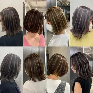 ミディアム ハイライト／髪質改善 裕樹のヘアスタイル