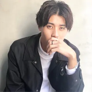 ショート カラー パーマ メンズ kiitos所属・関西センターパート メンズモデル募集のヘアスタイル