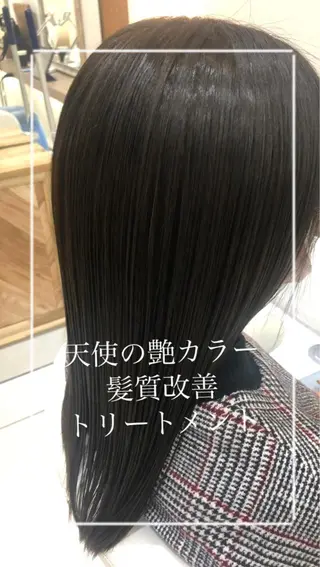 セミロング カラー 艶質改善/縮毛矯正 ササキナツミのヘアスタイル