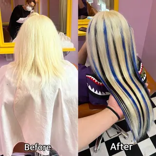 ロング シール＋ちび編み込み エクステ梅田🐨のヘアスタイル