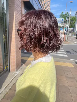 ショート カラー パーマ 垢抜けボブ/SAHO /OAK溝の口のヘアスタイル