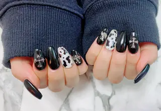 ロング カラー ネイル Q Free nailsのネイルデザイン