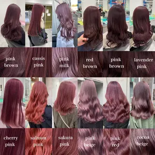 ロング カラー ワインレッド 🍒KAHOのヘアスタイル