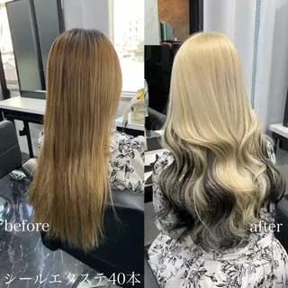 ロング カラー エクステ🩵ブリーチ 韓国ヘア🩵KAEのヘアスタイル