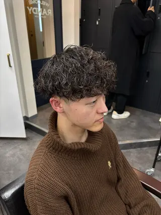 パーマ メンズ スパイキーパーマ 柏NO1 藤本葉のヘアスタイル