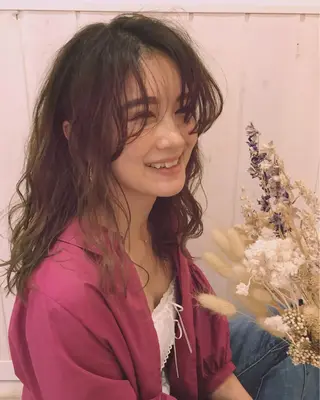 セミロング カラー ヘアアレンジ 清水　ちひろ ✄トップスタイリストのヘアスタイル