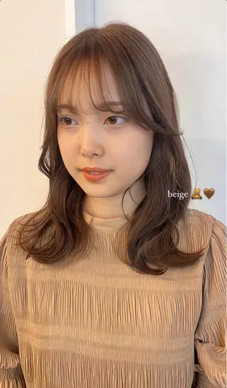 カラー yuzu /韓国ヘア / 透明感カラー🎀のヘアスタイル