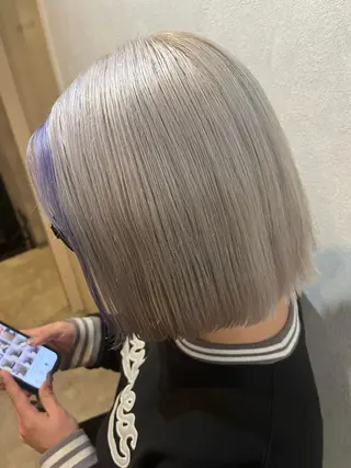 ミディアム カラー パーマ ダブルカラー 新宿のヘアスタイル