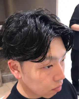 ショート パーマ メンズ ウエモト タク ショート/レイヤーのヘアスタイル