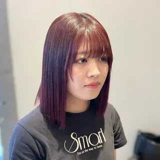 ミディアム カラー 暖色/顔周り /ヘアメ/あつはのヘアスタイル