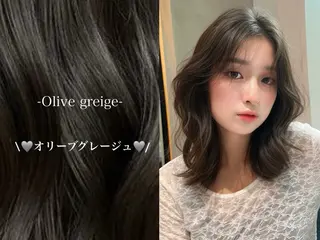 ミディアム rina韓国ヘア 透明感カラーのヘアスタイル