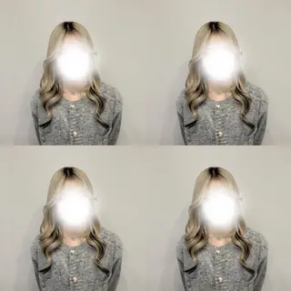 セミロング 🦋REISA🦋 エクステ×ハイトーンのヘアスタイル