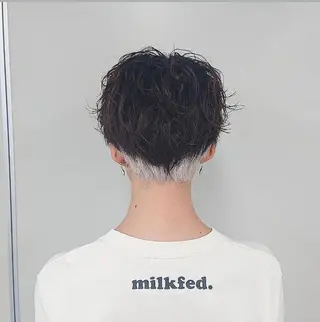 ショート カラー メンズ ブリーチなしWカラー /酸性ストレート河本のヘアスタイル