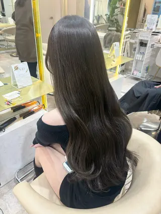 ロング カラー moeka レイヤー /艶カラー/韓国のヘアスタイル