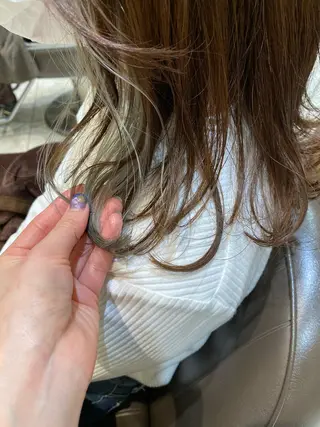 セミロング 似合わせ艶髪カラー ❤️ハダユミのヘアスタイル