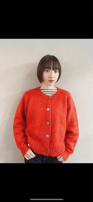 ショート カラー ボブパーマコテ巻き風 パーマNo1深江秀平のヘアスタイル