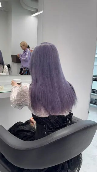 ロング カラー ヘアアレンジ ハイトーン艶カラー 🤍ゆうひのヘアスタイル