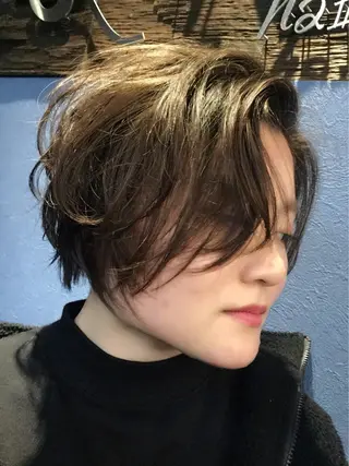 ショート パーマ ✨白髪ぼかし 🍀MINAKO☆のヘアスタイル