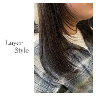 セミロング レイヤーカット・ 縮毛矯正 星野のヘアスタイル