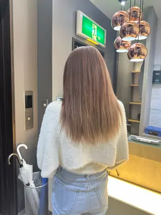 セミロング カラー ケアブリーチ/エフェ クトブリーチ/天神のヘアスタイル