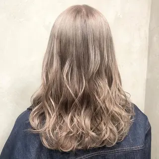 ロング カラー パーマ ヘアアレンジ メンズ キッズ 艶ピンク*ヘアセット 🌙shioriのヘアスタイル