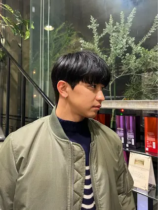 ショート パーマ メンズ ﾎｯﾄﾍﾟｯﾊﾟｰ に移行中【かな】のヘアスタイル