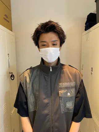 ショート メンズ パーマ/ダブルカラー ブリーチ⭐️海斗のヘアスタイル