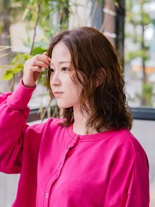 セミロング パーマ HairCraft.所属・難波 侑希のヘアスタイル