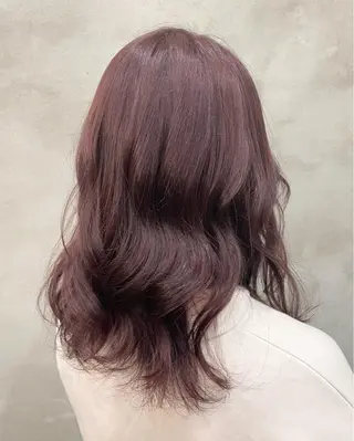 ミディアム カラー 【ピンク/韓国ヘア/ ヘアセット】亜海のヘアスタイル