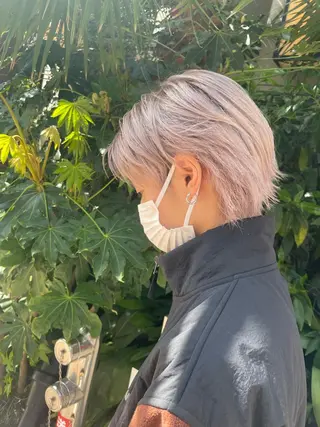 ショート カラー ヘアアレンジ AiM エイム　韓国レイヤーのヘアスタイル