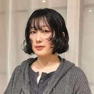 ショート パーマ ボブレイヤー/ ブリーチ/miyuuのヘアスタイル