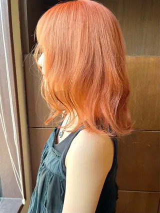 ミディアム カラー 髪質改善ｶﾗｰ ｹｱﾌﾞﾘｰﾁ/ﾀﾑのヘアスタイル