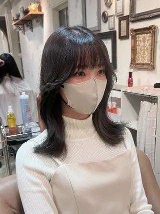 ミディアム 韓国レイヤーカット 🇰🇷千葉のヘアスタイル