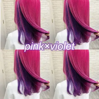 ミディアム カラー 横浜🍒ルーツカラー エクステ／RIEのヘアスタイル