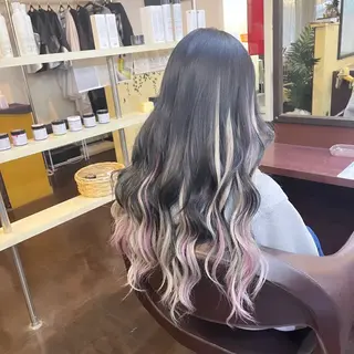 ロング 編み込みエクステ/ ハイトーン りょすけのヘアスタイル