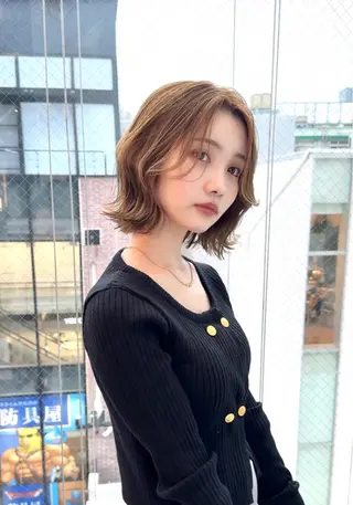 ショート カラー 莉乃/縮毛矯正/髪質 改善/艶カラーのヘアスタイル