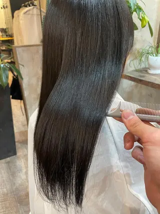 ミディアム カラー 顔周りカット× 髪質改善【リョウ】のヘアスタイル