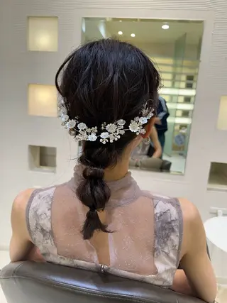 ミディアム カラー ヘアアレンジ タイトボブ個性派カラ ーAKANEのヘアスタイル