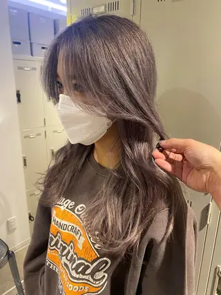 セミロング カラー パーマ ヘアアレンジ メンズ キッズ ネイル マツエク・マツパ 韓国/トレンド レイヤー【101】のヘアスタイル