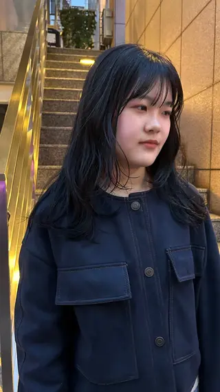 セミロング カラー じゅわっと暖色カラー 🍊Moemiのヘアスタイル