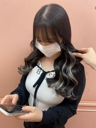 ロング 韓国風モテヘア 🇰🇷aki♡のヘアスタイル