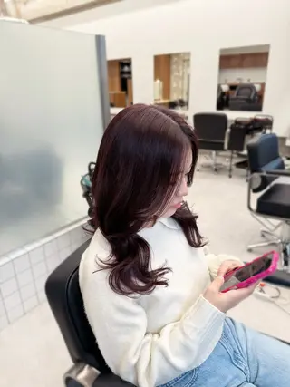 ミディアム カラー 縮毛矯正+モテカラー 🎀✨MIHOのヘアスタイル