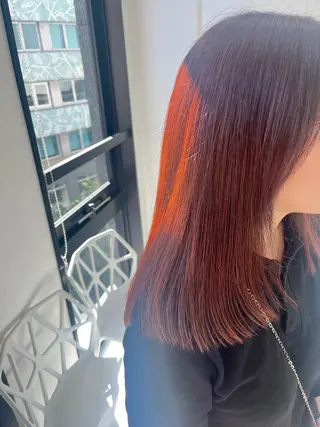 ミディアム カラー ユイ☆ハイトーン ☆ブリーチデザインのヘアスタイル