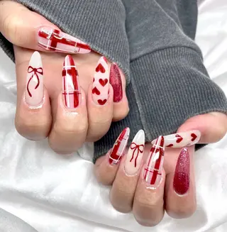 ネイル hami🎀うかん 🎀チップ長さ出しのネイルデザイン